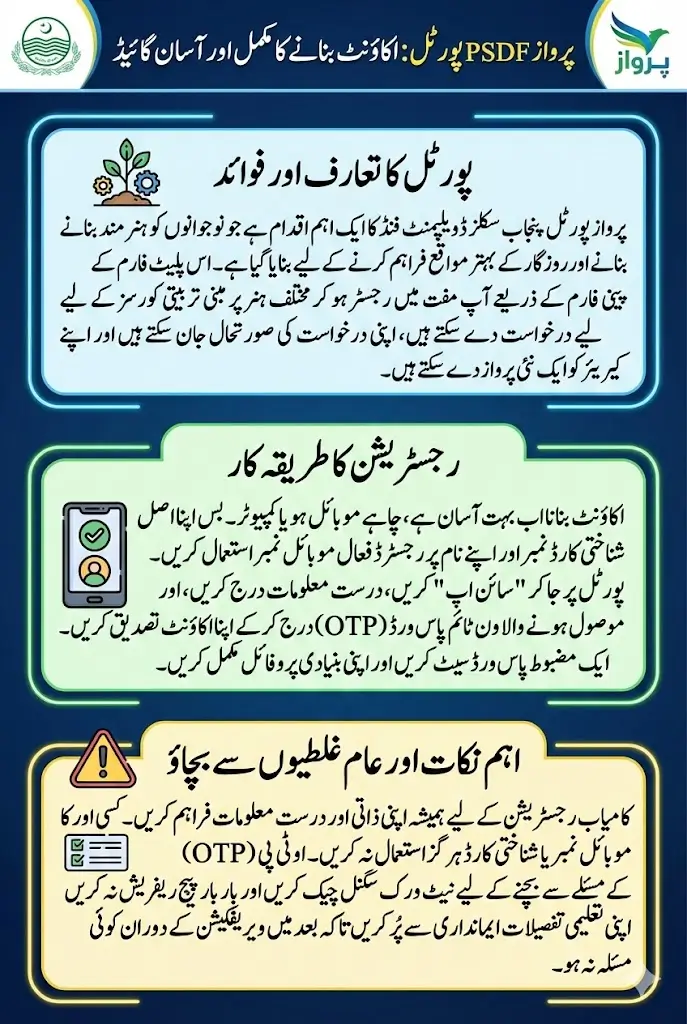 Parwaaz PSDF Portal Create Account For Online Registration 2026 Full Step-By-Step Guide