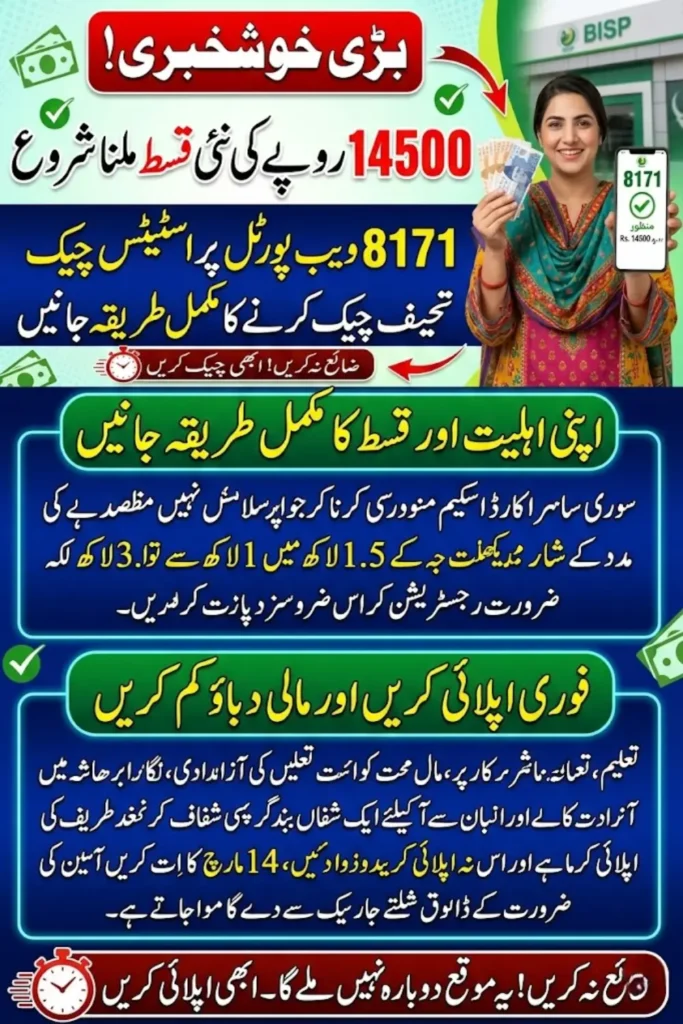 8171 Web Portal 14500 Payment Status – Complete Guide to Check Your Latest BISP Installment