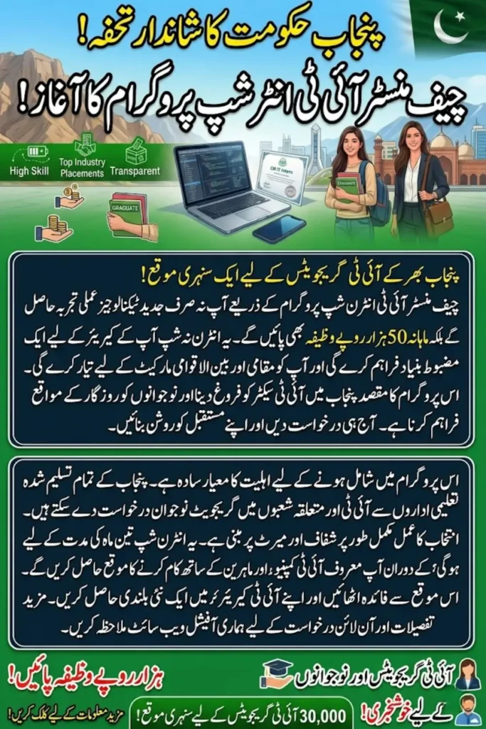 Chief Minister IT Internship Program: A New Opportunity for IT Graduates in Punjab