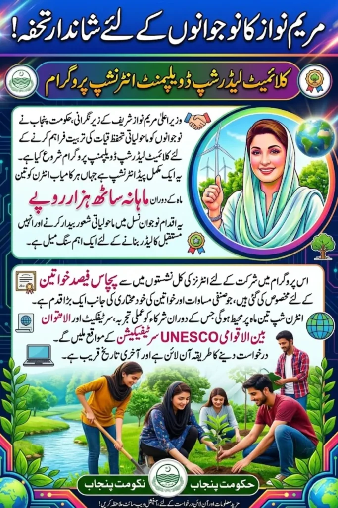 Climate Leadership Development Internship Program: Maryam Nawaz Launches Paid Environmental Internship for Youth
