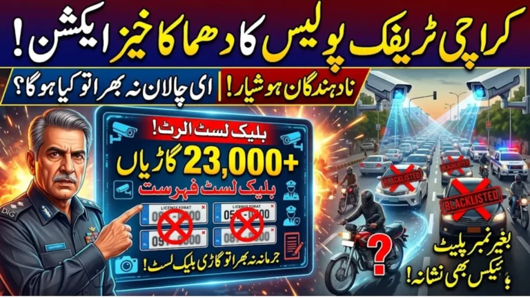 Karachi Traffic Police E-Challans Blacklist: 23,000 Vehicles Flagged Over Unpaid Fines