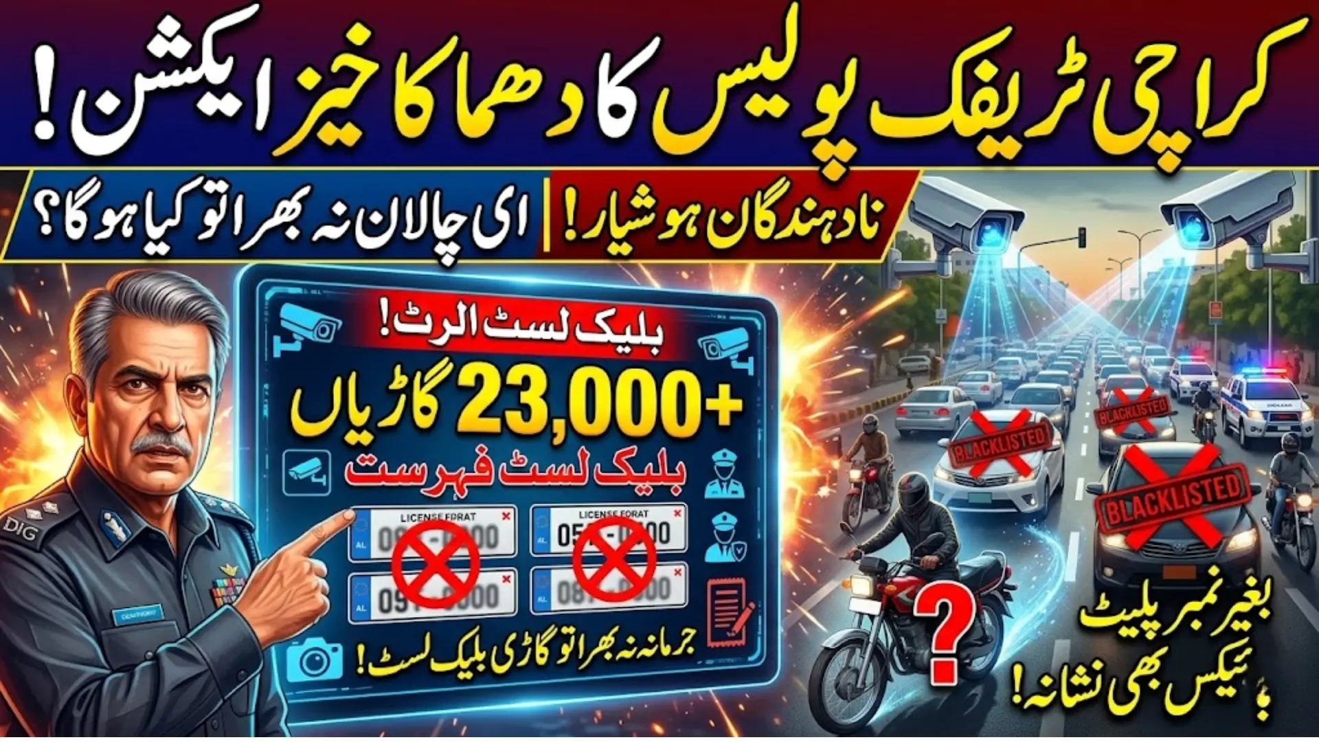 Karachi Traffic Police E-Challans Blacklist: 23,000 Vehicles Flagged Over Unpaid Fines