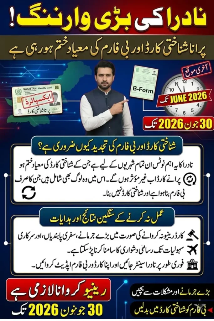 NADRA CNIC Renewal Deadline: Citizens Urged to Renew Expired Identity Cards Before June 30, 2026