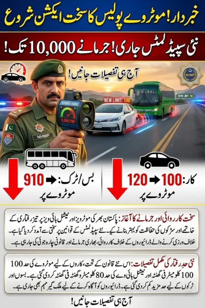 NHMP New Speed Limits in Pakistan: Motorway Police Begin Strict Enforcement on Motorways and National Highways