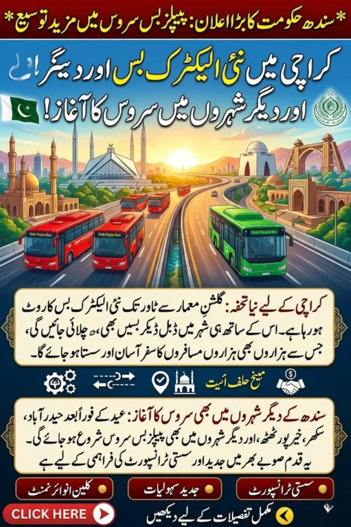 Peoples Bus Service Expansion in Sindh: New Electric Bus Route in Karachi and Service Launch in More Cities