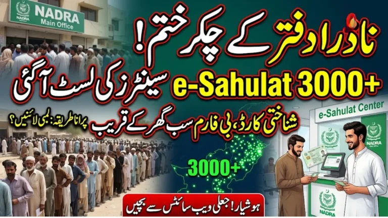 NADRA e-Sahulat Centers List – Nationwide Access to CNIC and Identity Services