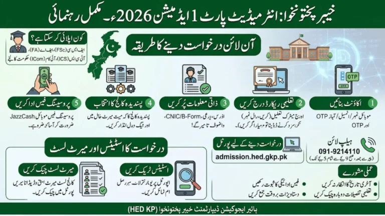 KPK Intermediate Part-1 Admission 2026: Complete Online Application Guide