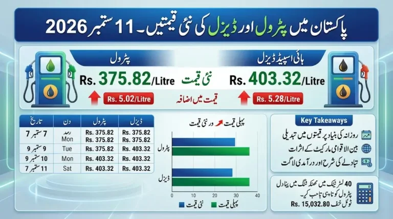 Pakistan Petrol Price Today: Petrol Rises to Rs. 375.82 Per Litre