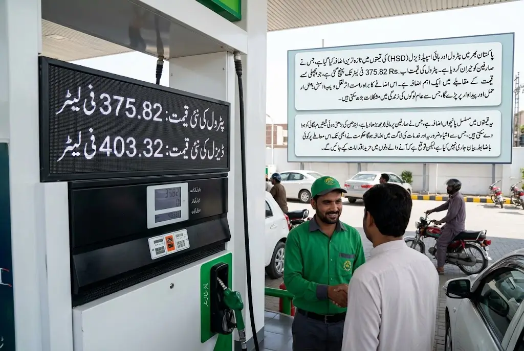Pakistan Petrol Price Today: Petrol Rises to Rs. 375.82 Per Litre