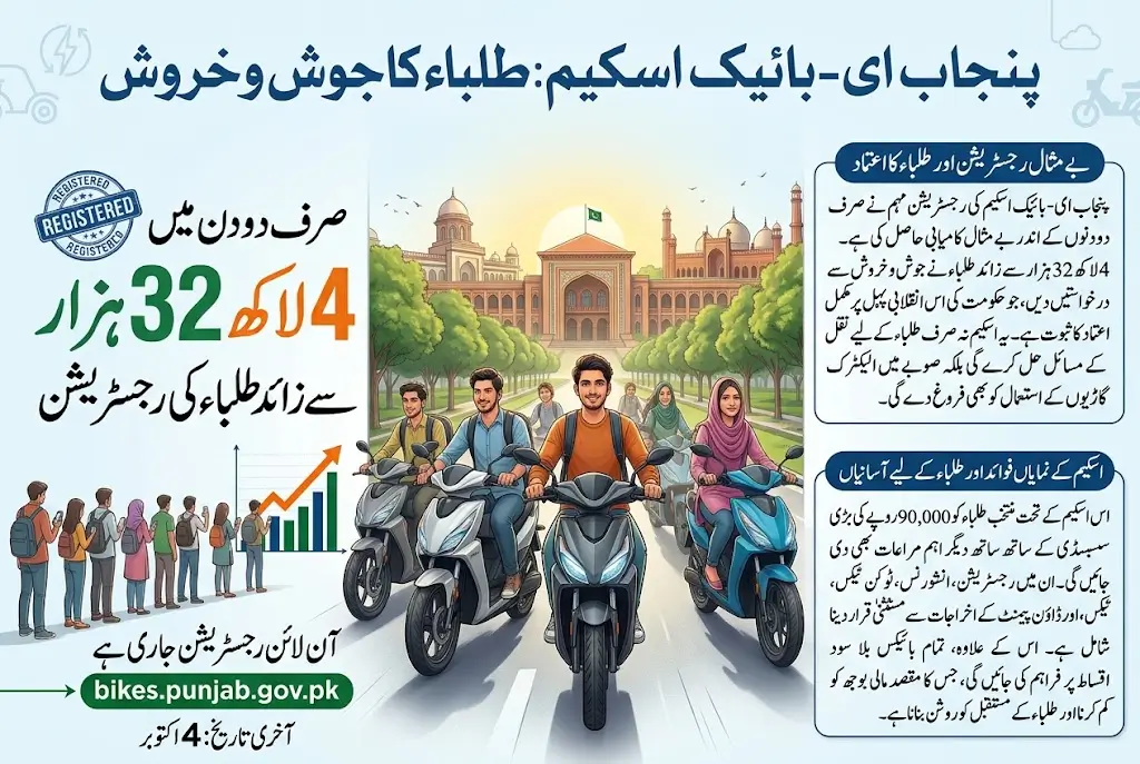Punjab E-Bike Scheme Over 432,000 Students Register in Just Two Days