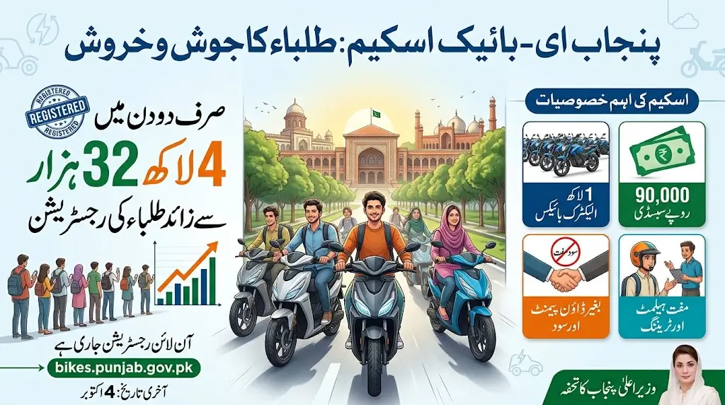 Punjab E-Bike Scheme Over 432,000 Students Register in Just Two Days