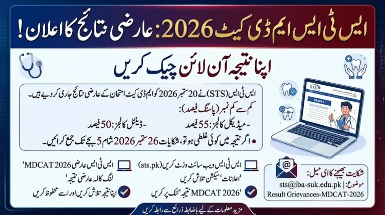 STS MDCAT Result 2026 Released – Check Provisional Result Online
