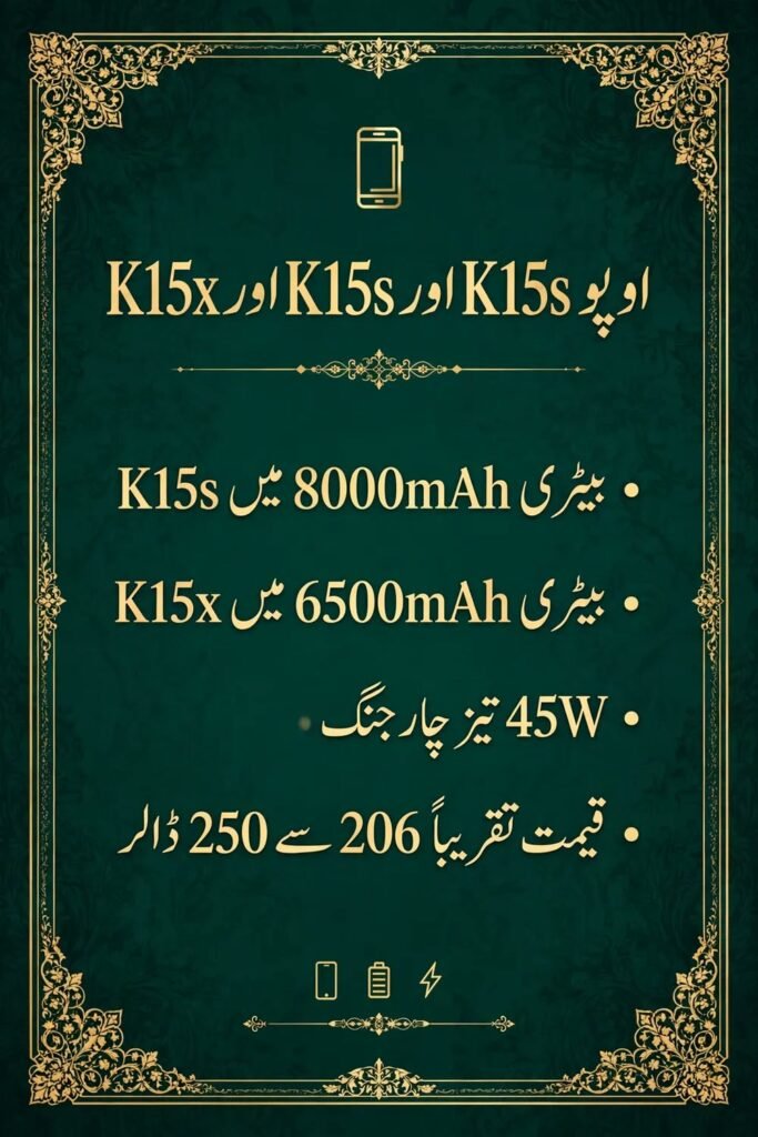 اوپو K15s اور K15x