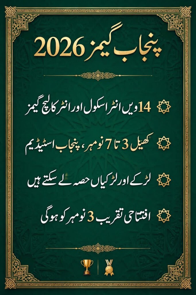 پنجاب گیمز 2026